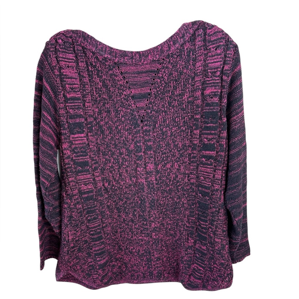 Christopher & Banks Pink and Black Knit Sweater Size P/L
